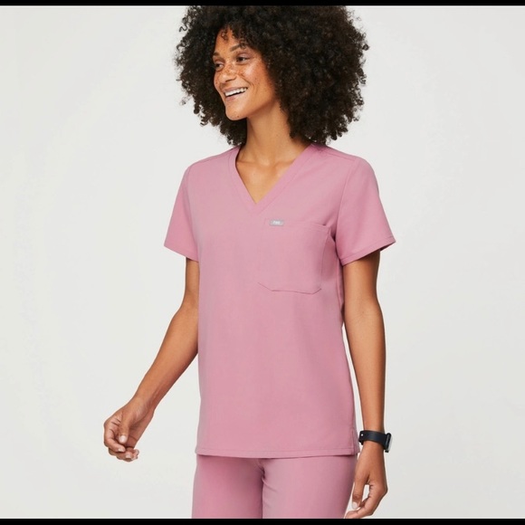 Figs Tops Figs Chalk Pink Top Catarina One Pocket Nwt Poshmark